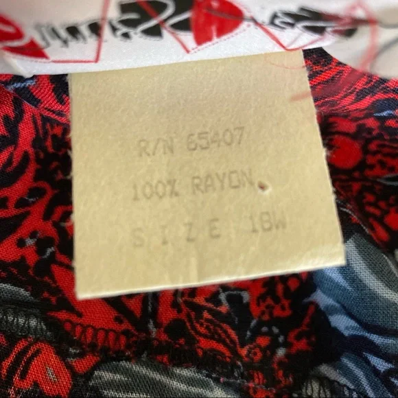 Vintage 80s Floral Button Front address 16W - Picture 10 of 13